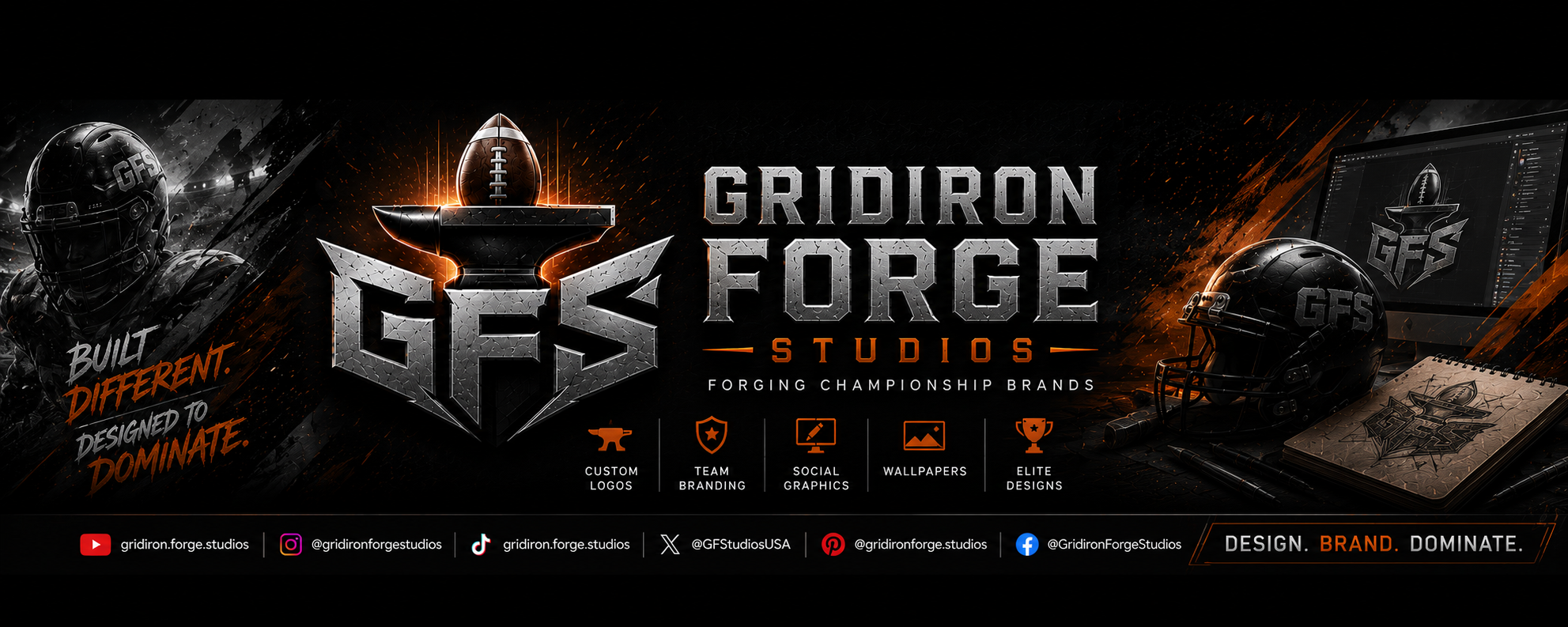 Gridiron Forge Studios YouTube banner